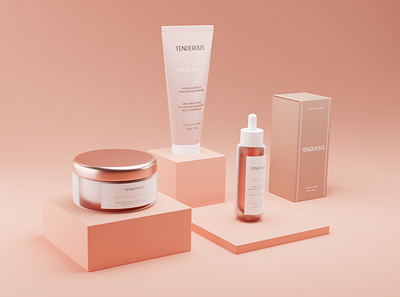 Package Tutorial Blender 3d blender clean coral cosmetics design graphic minimalist package packaging plastic soft training white