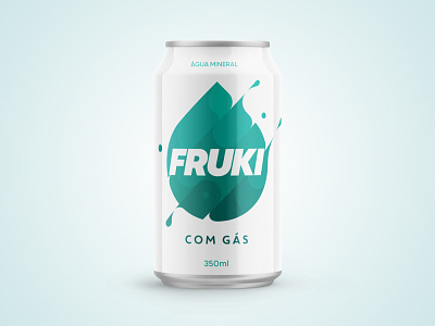 Fruki - Água Com Gás can design gas graphic mineral mockup package packaging redesign soda water