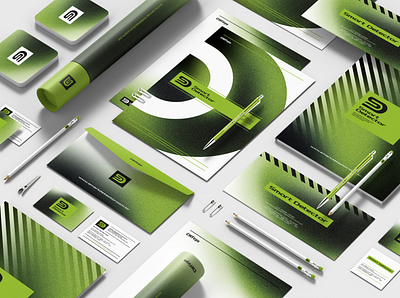 Branding Smart Detector brand brand identity branding design detector graphic green logo mockup papelaria paper smart stationery tech technology
