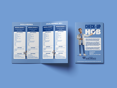Check-Up HOB 3d blue care character design doctor folder graphic health hospital medicine mockup