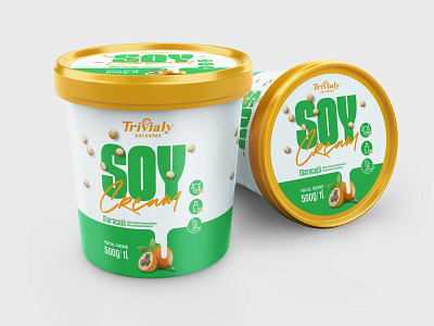 Soy Cream - Passion Fruit design food icrecream mockup package packaging passion fruit plastic product soy vegan
