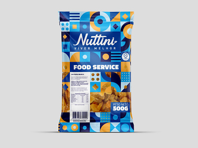 Food Service 500g Nuttini design food geometric graphic illustration mockup package packaging plastic