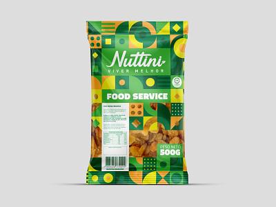 Food Service 500g Nuttini - 2 design food geometric graphic illustration mockup package packaging plastic