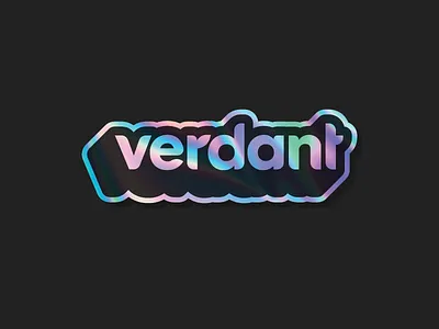 Verdant Holographic Sticker 3d 90s holographic identity logo logotype rainbow shadow shiny sticker sticker mule wordmark