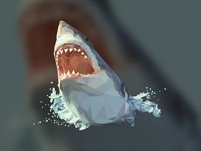 Low Poly Shark 3d facet great white jaws low poly poly polygon shark shark week vector