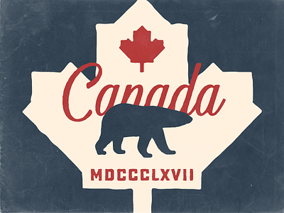 O Canada bear canada canadian country flag leaf maple leaf north america polar bear script sticker