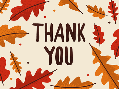 Thank You Card fall foliage leaves oak thank you thanksgiving