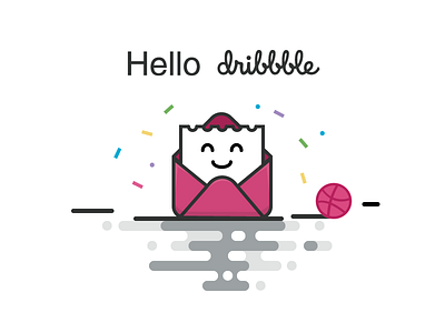 Hello Dribbble dribbble flat hello icon letter thanks