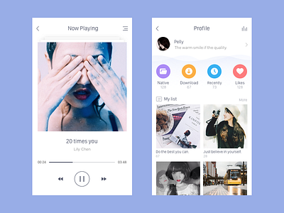 Player & Profile app list music player profile