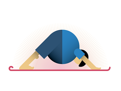 Fat Yogi asana fitness illustration man yoga