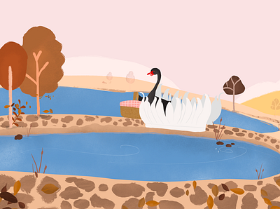 Autumn in Ballarat - Lake Wendouree character design childrens book design illustration
