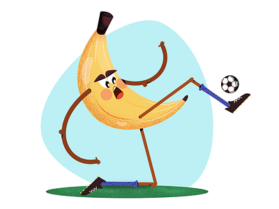 Banana is playing football