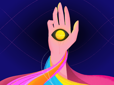 Magic view ball blue character color palette colorful eye hand hand drawn illustration magic pink vector view views wave waveform wavey
