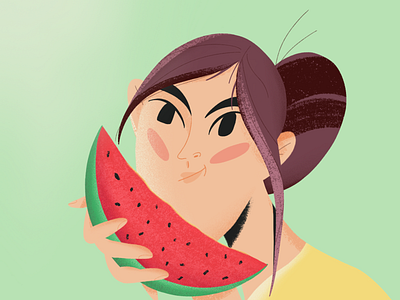 Girl with watermelon