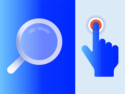 Search & Tap app blue design icon illustration search ui ux web