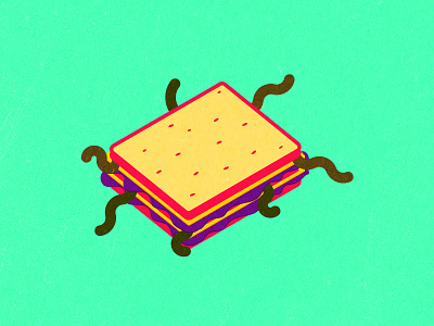 Worm Sandwich bread cheese disgusting jelly meal sandwich worms