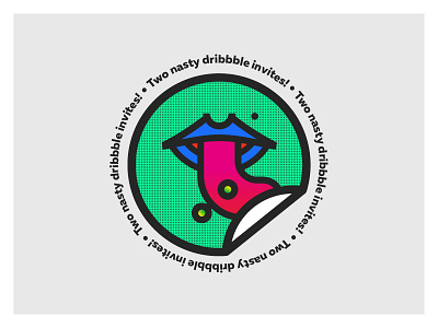 Sticky Invites dribbble invitation invite lips mouth piercing sticker tongue