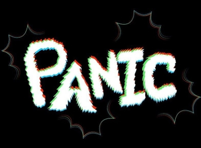 PANIC (PANdemIC) custom headache illustration migraine pandemic panic typography