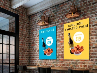 Beer & Wings Deal Bar Posters bar posters beer and wings chicken wings hospitality print design promotional design