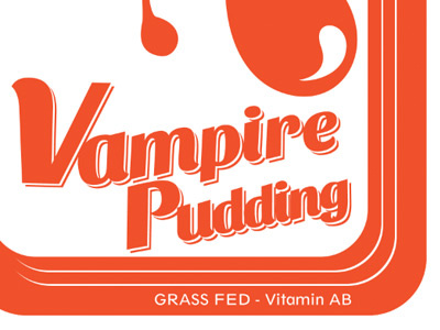 Vampire Pudding halloween logo package design pudding vampire vector