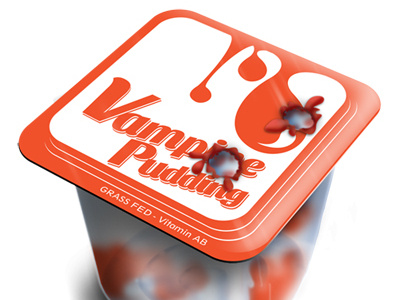 Vampire Pudding logo package design pudding vampire vector