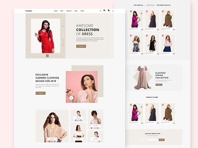 Fashion eCommerce Web Template design fashion homepage html5 psd templates wireframes woman