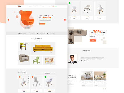 Furniture eCommerce Template design fashion furniture website homepage psd template ui ux vector web wireframes