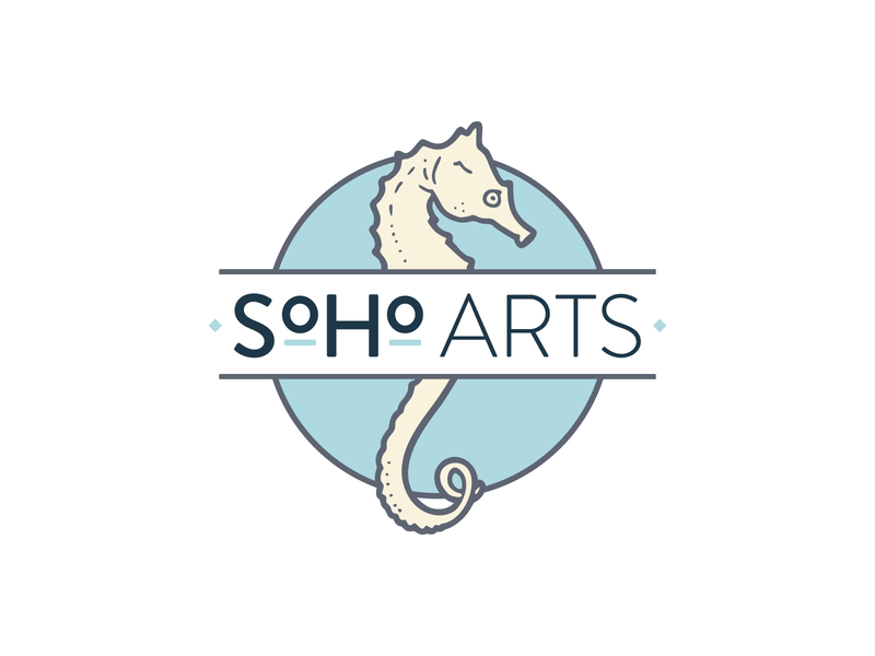SoHo Arts Brand Design cape cod hellodative logo design nautical seahorse