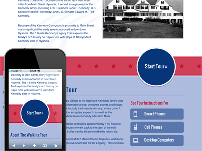 Start Tour Side By Side clean design minimal mobile patriotic responsive simple ui web