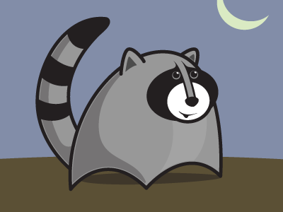 Raccoon cartoon character drawing fun illustration