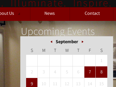 Upcoming Events calendar events home responsive ui