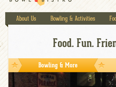 Bowling and More button design navigation ui web