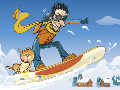 snowboard drawing illustration poster vector web