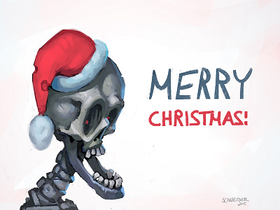 Merry Christmas! christmas digitalpainting illustration merry painting santa skeleton sketch skull xmas