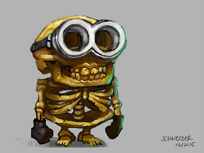 Minion Skeleton character characterdesign illustration minion minions photoshop skeleton sketch skull