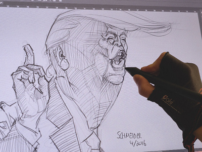 Donald Trump Caricature (WIP) caricature donald donaldtrump drawing illustration painting portrait sketch trump wip