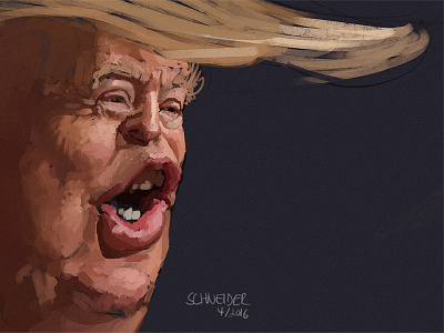 Donald Trump Caricature (WIP2) caricature donald donaldtrump drawing illustration painting portrait sketch trump wip