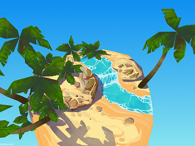 Tropical Island 3d app blender concept gamedesign mobile modeling photoshop reality tropical virtual vr