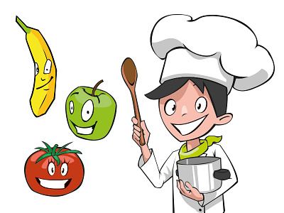 cooking illustrations comic cook cooking food fruit icon illustration illustrator vector