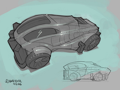 Autonomous Car Body autonomous car concept art design digital painting drawing illustration industrial design sketch
