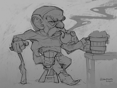 Gnome Sketch character characterdesign conceptart creature drawing dwarf fantasy gnome illustration portrait sketch sketchbook