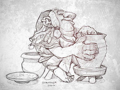 Pottery Gnome character characterdesign conceptart creature drawing dwarf fantasy gnome illustration portrait sketch sketchbook