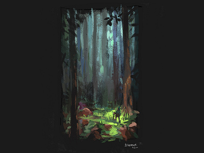 Forest Sketch character characterdesign doodle fantasy forest gnome illustration painting photoshop sketch