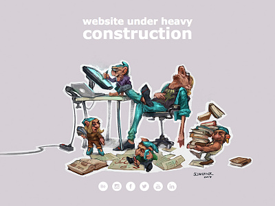 New Website character construction domain doodle gnome illustration painting photoshop portfolio sketch website