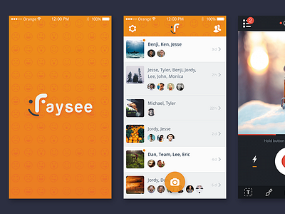 Faysee app camera ios list mobile ui user interface