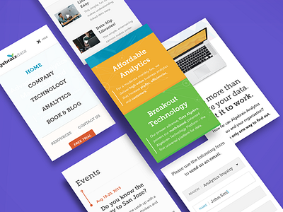 Algebraix Data events form menu mobile responsive web design rwd web