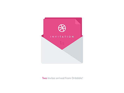 Two invites arrived from Dribbble! dribbble envelope icon invite