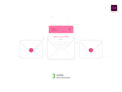 3 Invitations adobe dribbble envelope experience design icon invite xd