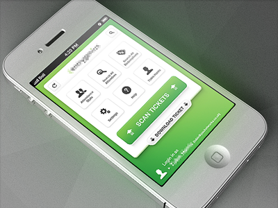 Scan Tickets app ios menu mobile scan skeuomorphism tickets