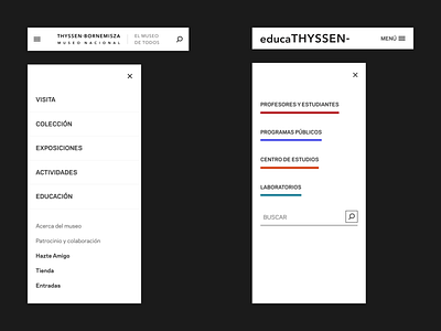 Museo Thyssen-Bornemisza - Navigation design minimal navigation typography ui web design